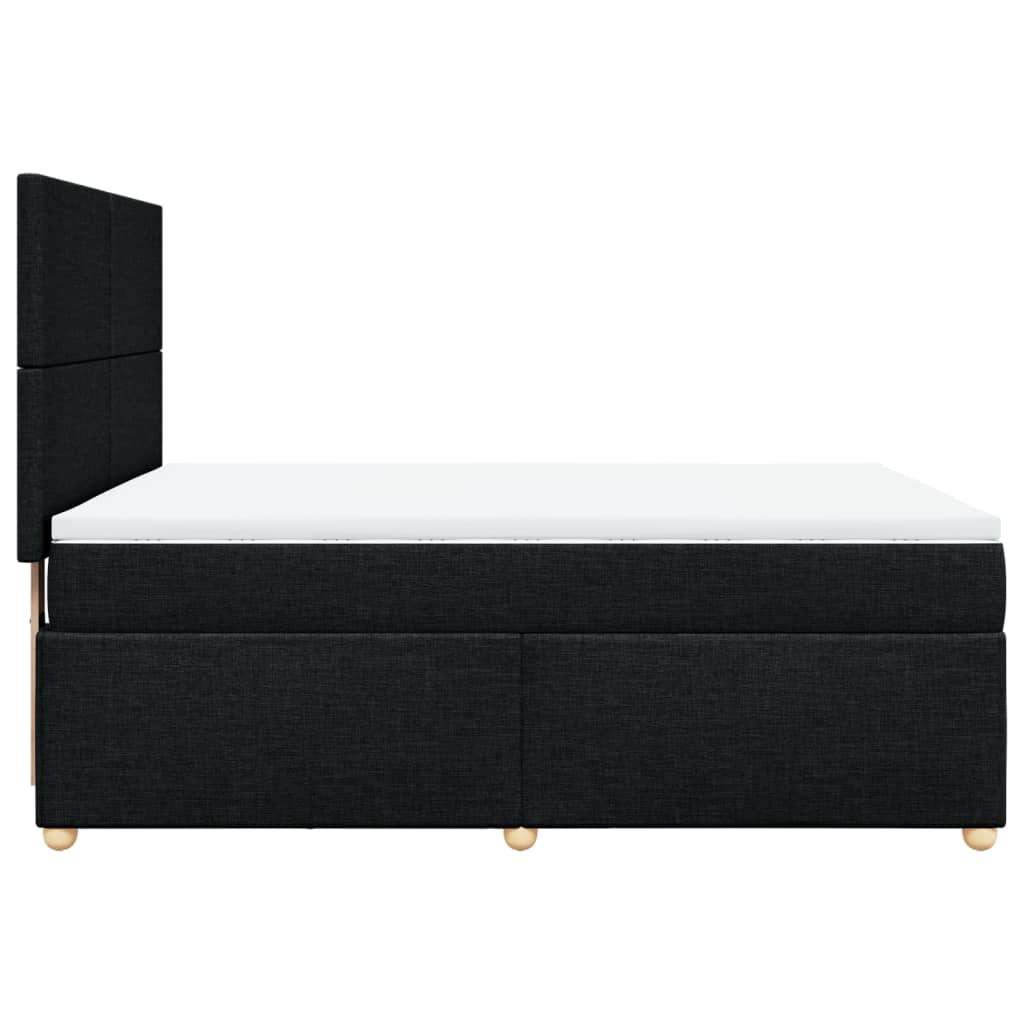 kontinentalseng med madras 140x200 cm stof sort