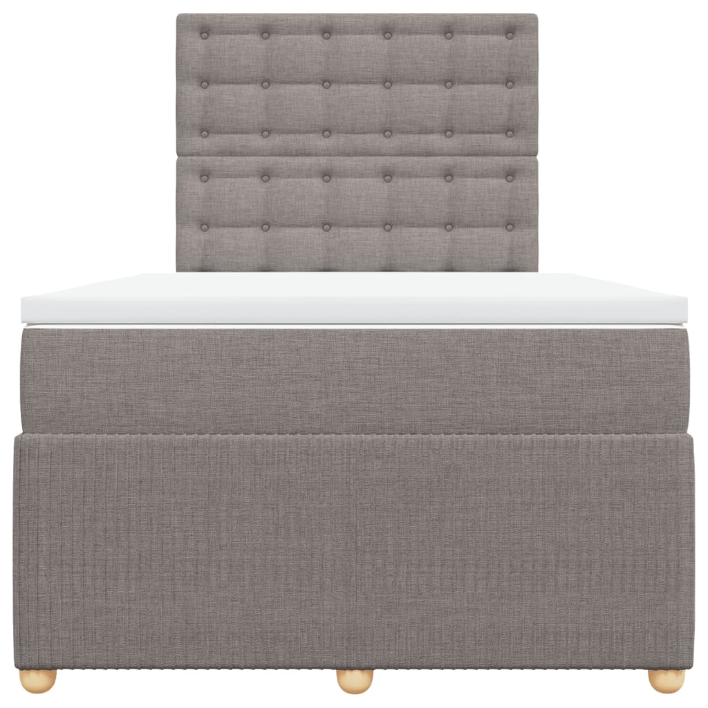 kontinentalseng med madras 120x190 cm stof gråbrun