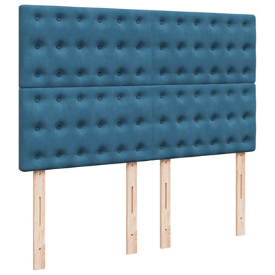 kontinentalseng med madras 140x190 cm fløjl mørkeblå