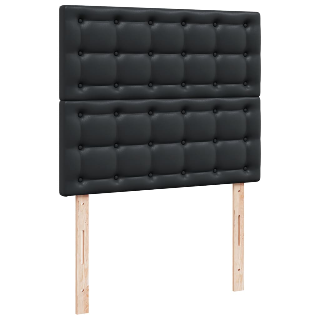 kontinentalseng med madras 120x190 cm kunstlæder sort