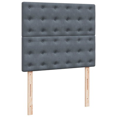 kontinentalseng 120x200 cm fløjl mørkegrå