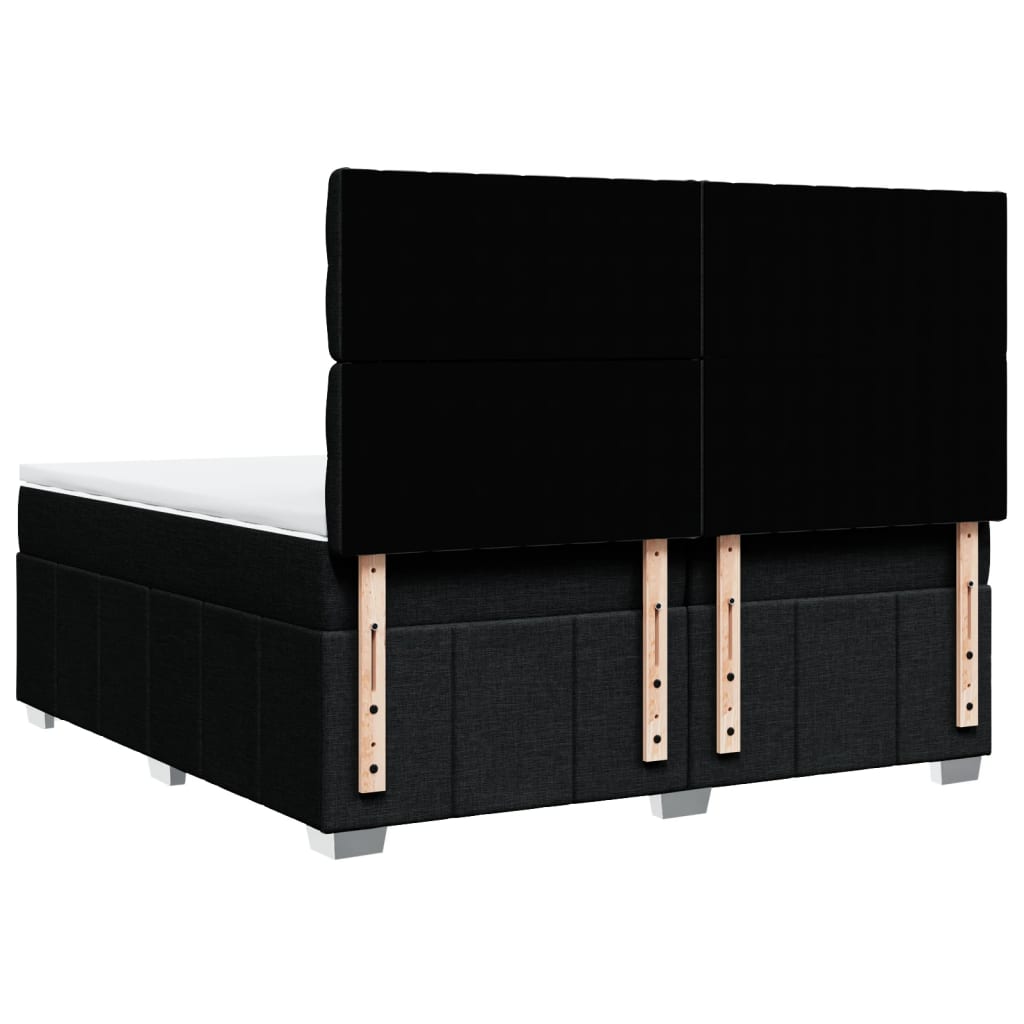 kontinentalseng med madras 200x200 cm stof sort
