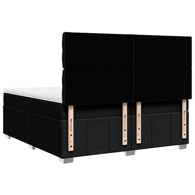 kontinentalseng med madras 200x200 cm stof sort