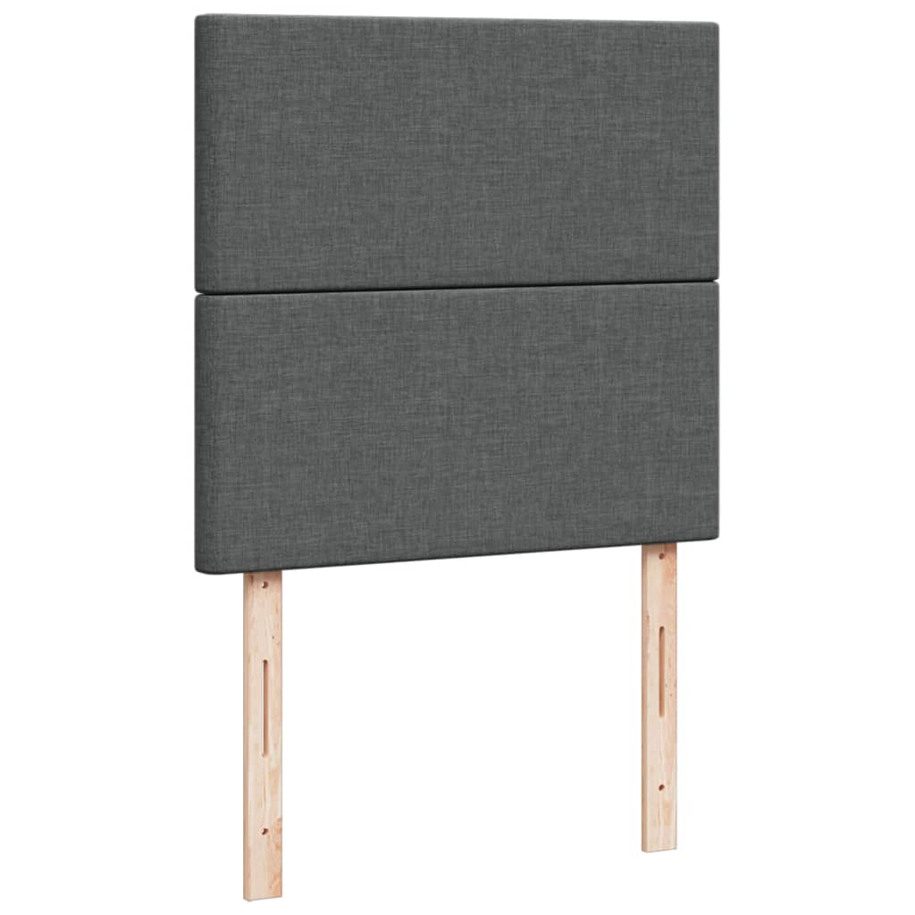 kontinentalseng med madras 100x200 cm stof mørkegrå