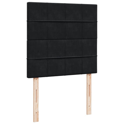 kontinentalseng med madras 100x200 cm fløjl sort