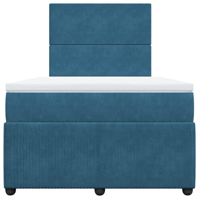 kontinentalseng med madras 120x190 cm velour blå