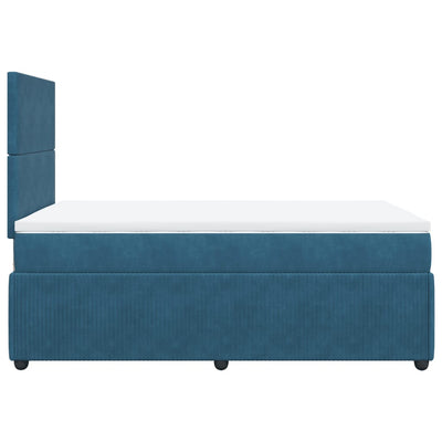 kontinentalseng med madras 120x190 cm velour blå