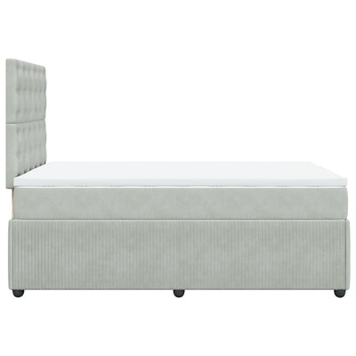 kontinentalseng med madras 120x190 cm velour lysegrå