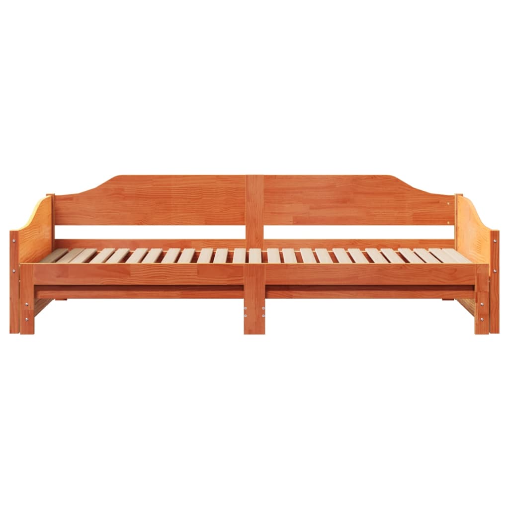 daybed m. udtræk uden madrasser 90x190cm massivt træ gyldenbrun