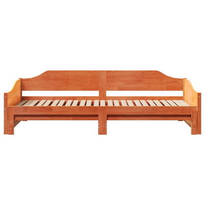 daybed m. udtræk uden madrasser 90x190cm massivt træ gyldenbrun