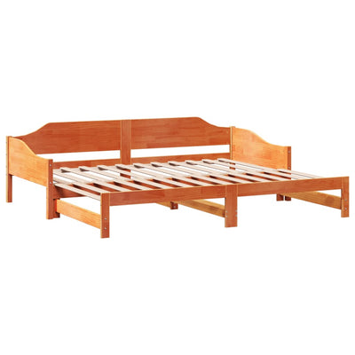 daybed m. udtræk uden madrasser 90x190cm massivt træ gyldenbrun