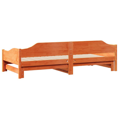 daybed m. udtræk uden madrasser 90x190cm massivt træ gyldenbrun