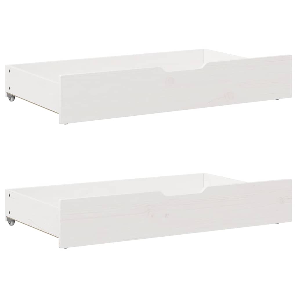 daybed med skuffer 80x200 cm massivt fyrretræ hvid