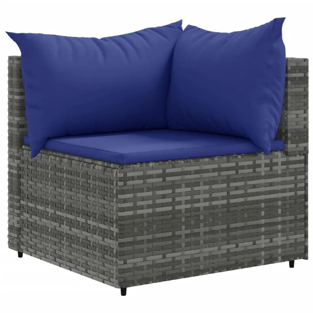 sofasæt til haven 10 dele med hynder polyrattan grå