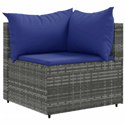 sofasæt til haven 10 dele med hynder polyrattan grå