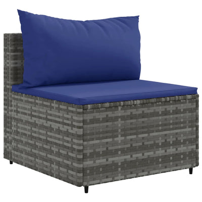 sofasæt til haven 10 dele med hynder polyrattan grå