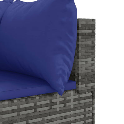 sofasæt til haven 10 dele med hynder polyrattan grå