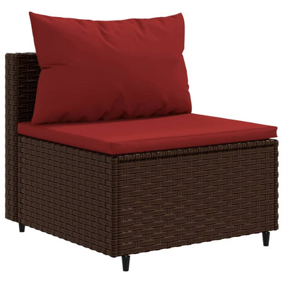 sofasæt til haven 7 dele med hynder polyrattan brun