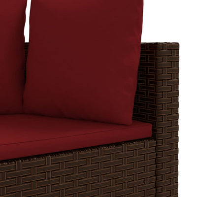 sofasæt til haven 7 dele med hynder polyrattan brun