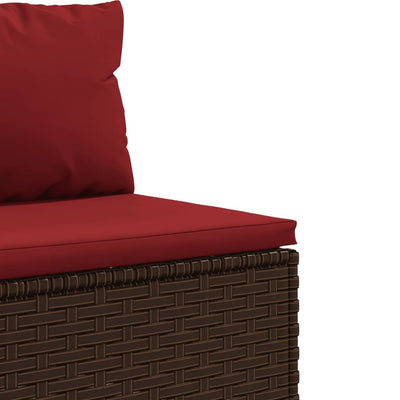 sofasæt til haven 7 dele med hynder polyrattan brun