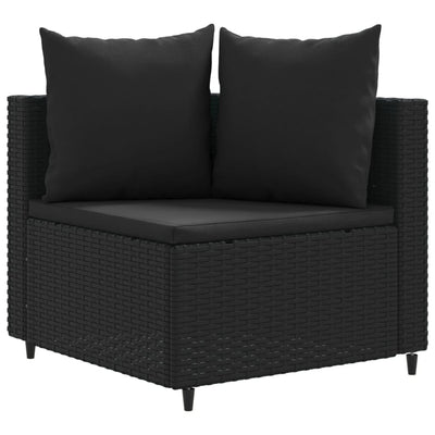 sofasæt til haven 7 dele med hynder polyrattan sort
