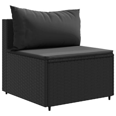 sofasæt til haven 7 dele med hynder polyrattan sort