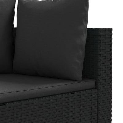 sofasæt til haven 7 dele med hynder polyrattan sort