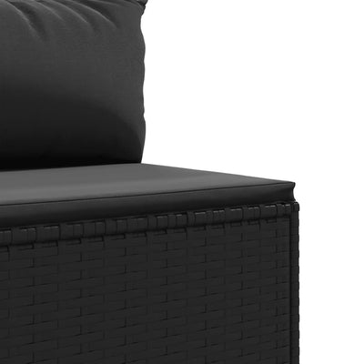 sofasæt til haven 7 dele med hynder polyrattan sort
