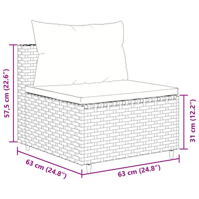 sofasæt til haven 7 dele med hynder polyrattan sort