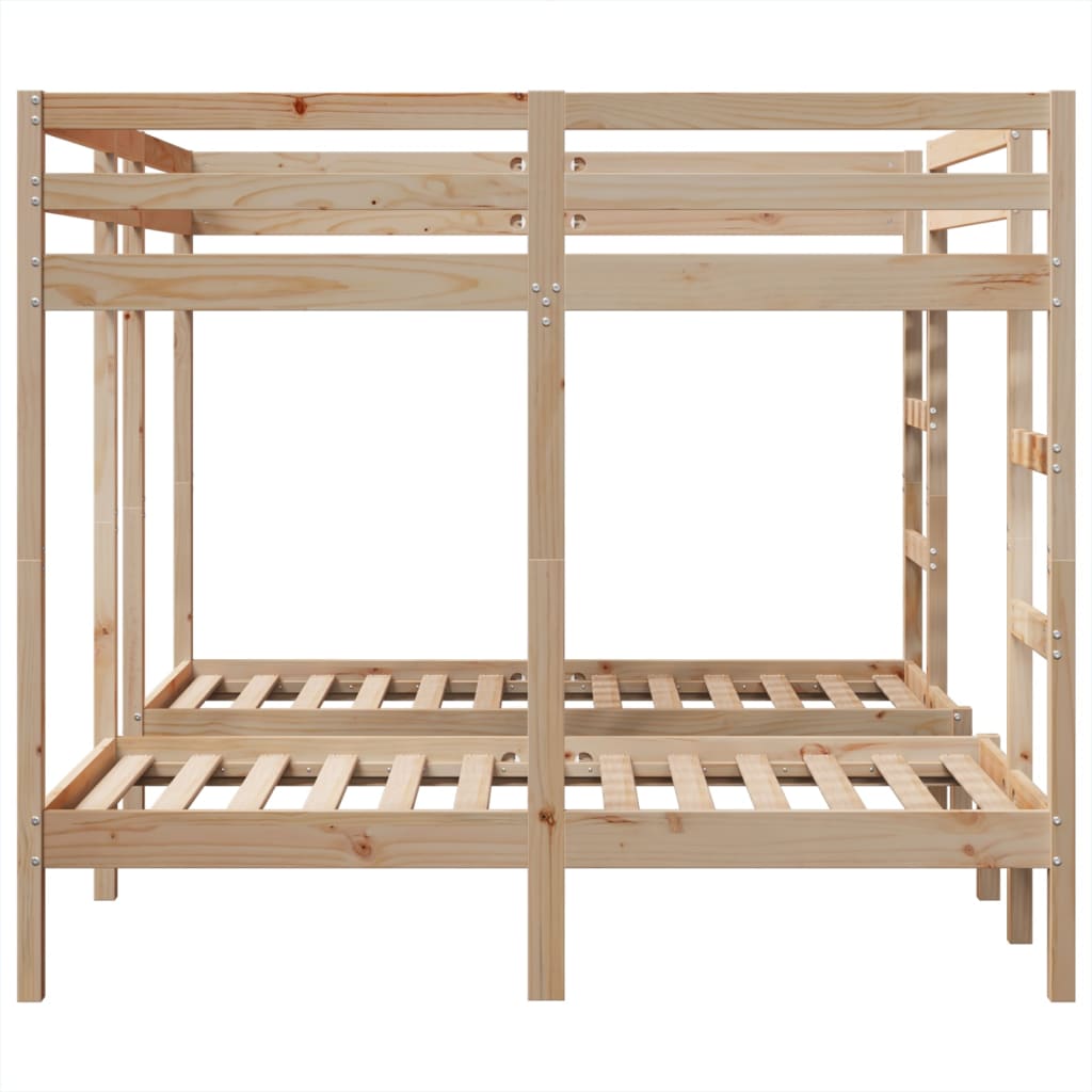 tredobbelt køjeseng 160x200/80x160 cm massivt fyrretræ