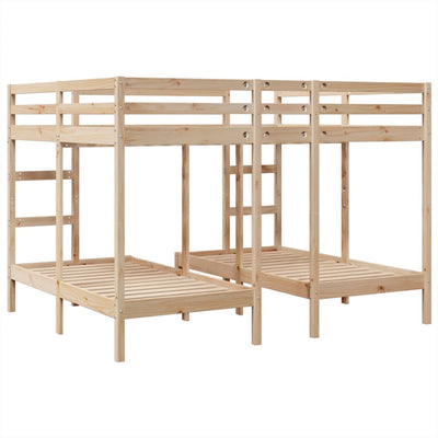 tredobbelt køjeseng 160x200/80x160 cm massivt fyrretræ