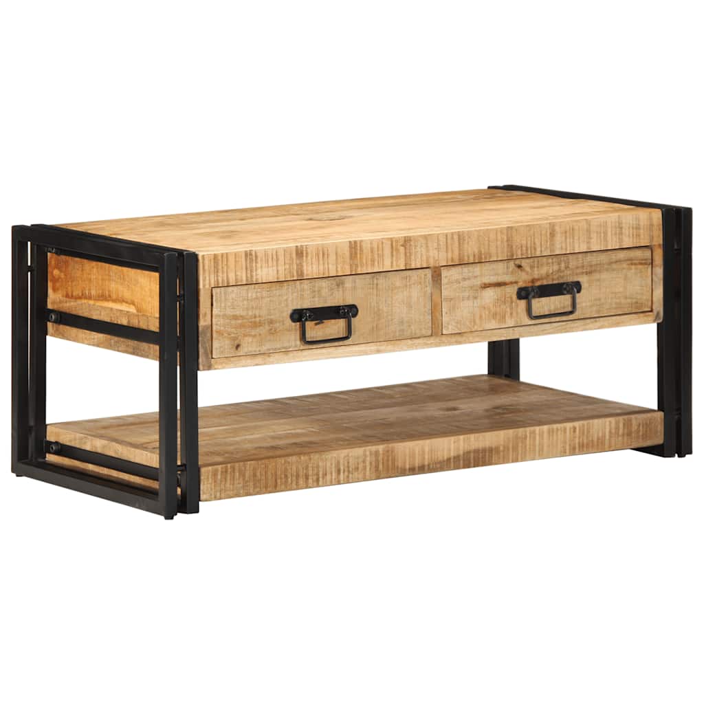 sofabord 90x50x38 cm massivt ru mangotræ