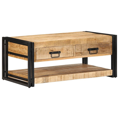sofabord 90x50x38 cm massivt ru mangotræ