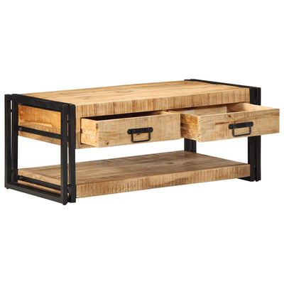 sofabord 90x50x38 cm massivt ru mangotræ