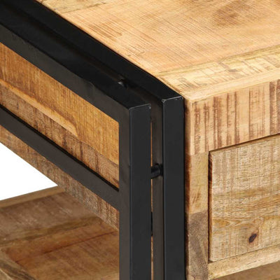 sofabord 90x50x38 cm massivt ru mangotræ