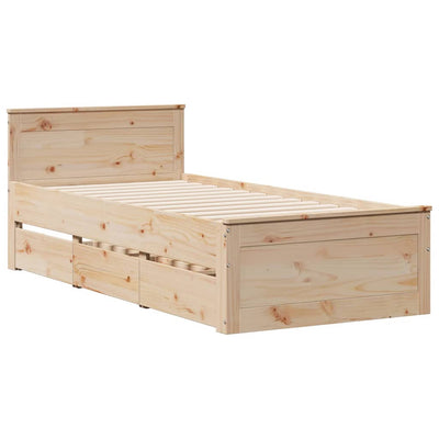 seng med reol uden madras 90x200 cm massivt fyrretræ