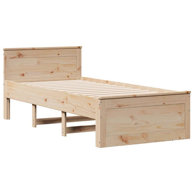 seng med reol uden madras 90x200 cm massivt fyrretræ