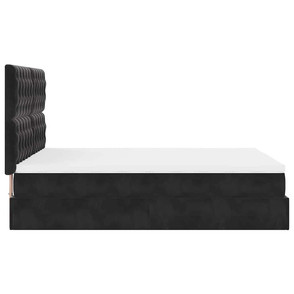 osmannisk sengeramme med madrasser 140x190 cm fløjl sort