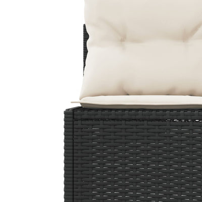 havesofa med hynder rund polyrattan sort