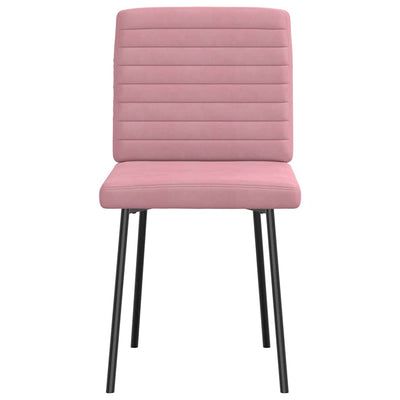 spisebordsstole 6 stk. velour lyserød