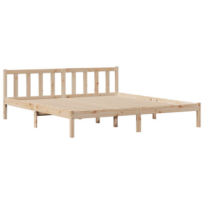 seng med reol uden madras 200x200 cm massivt fyrretræ