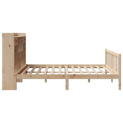 seng med reol uden madras 200x200 cm massivt fyrretræ