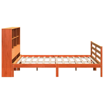 seng med reol uden madras 200x200 cm massivt træ gyldenbrun