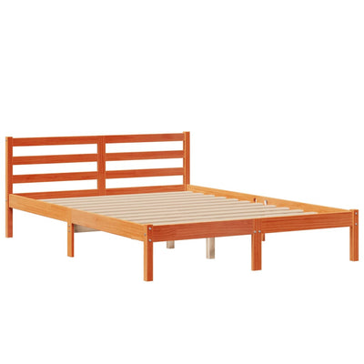 seng med reol uden madras 140x200cm massivt fyrretræ gyldenbrun