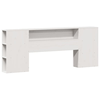 seng med reol uden madras 200x200 cm massivt fyrretræ hvid