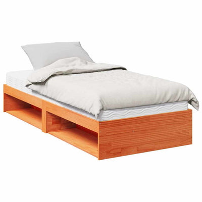 daybed med madras 90x190 cm massivt fyrretræ gyldenbrun