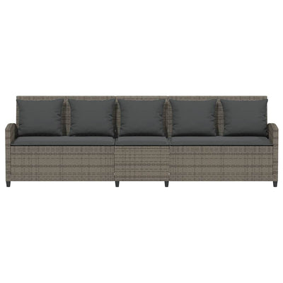 5-personers havesofa med hynder polyrattan grå