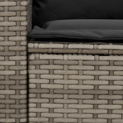 5-personers havesofa med hynder polyrattan grå