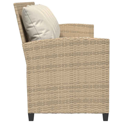 5-personers havesofa med hynder polyrattan beige