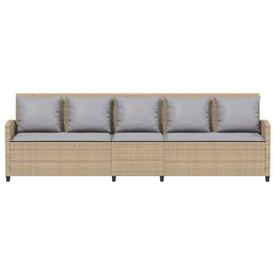 5-personers havesofa med hynder polyrattan beige